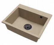 Granitový dřez Exclusive 55 béžový + černý sifon 80 x 48 x 20,5cm